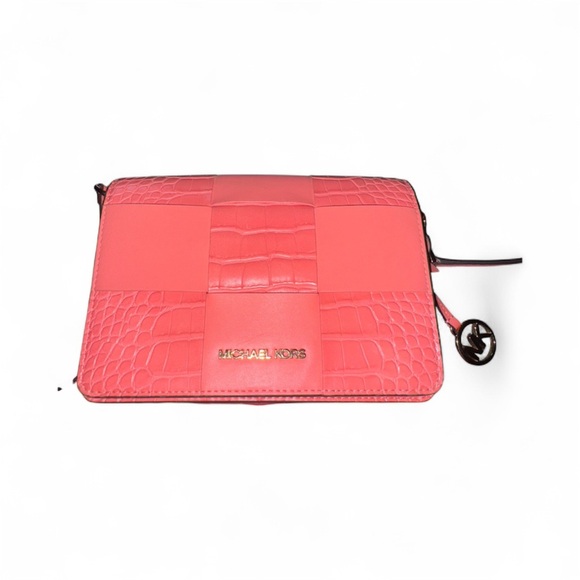 MICHAEL KORS MERCER SMALL SHOULDER CROSSBODY BAG CLUTCH GRAPEFRUIT - Picture 3 of 5